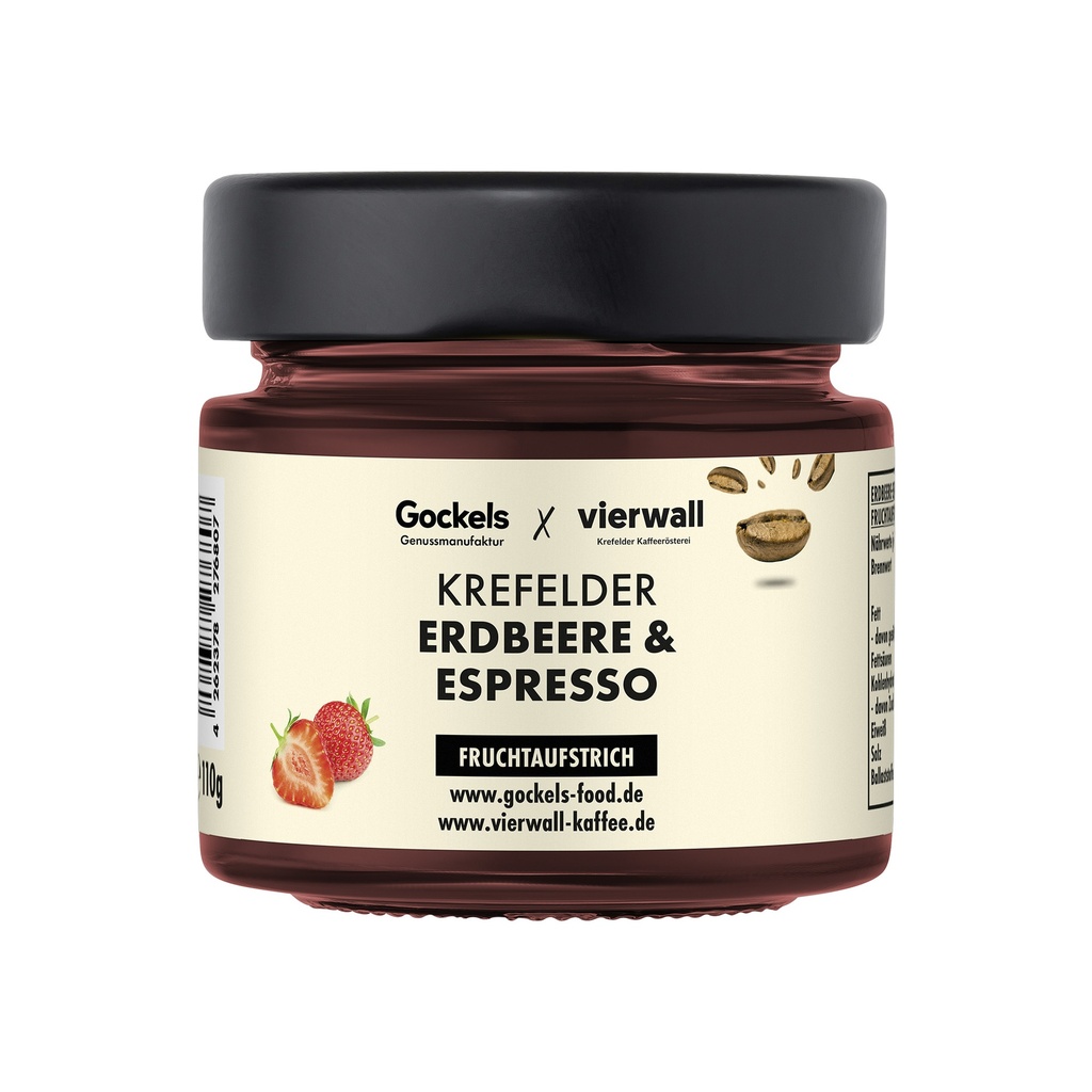Krefelder Erdbeere & Espresso Fruchtaufstrich - Gockels x vierwall Edition